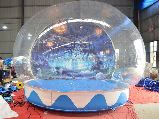 PORTABLE Halloween Schneeballzelt Transparent aufblasbares Blasenhaus Ballon für Kinder