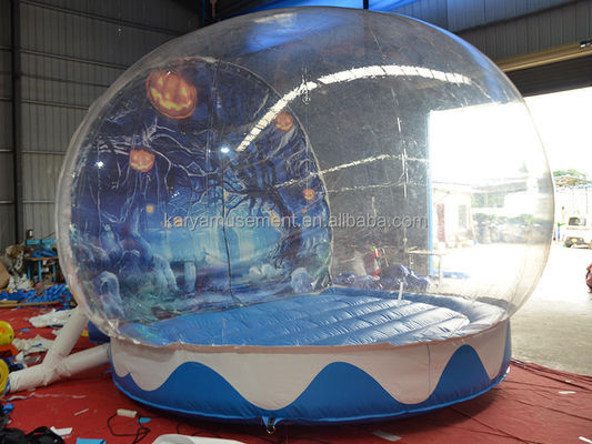 PORTABLE Halloween Schneeballzelt Transparent aufblasbares Blasenhaus Ballon für Kinder