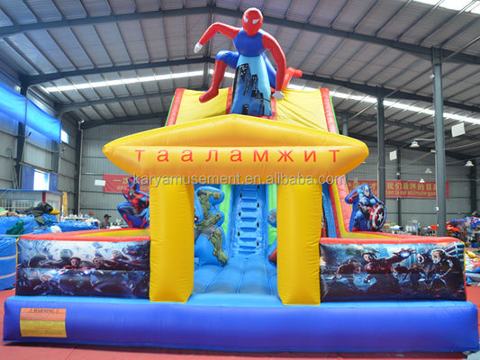 Aufblasbare Spiderman Bouncer-Rutsche Populäre 2-spurige Wasserrutsche für große Spielplätze