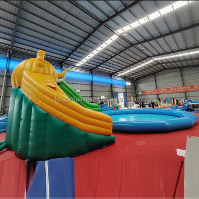 Customized Farbe PVC Elefant Thema aufblasbare Wasserpark Combo-Rutsche für Spielplatz