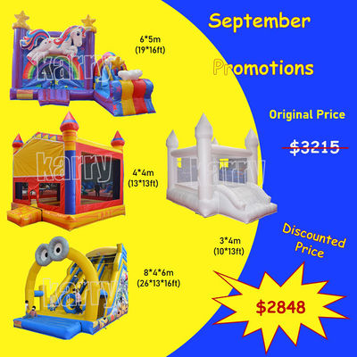 September Aufblaseschlösser Paket Sprungschloss mit individueller Farbe und Bläser