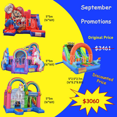 September Aufblaseschlösser Paket Sprungschloss mit individueller Farbe und Bläser