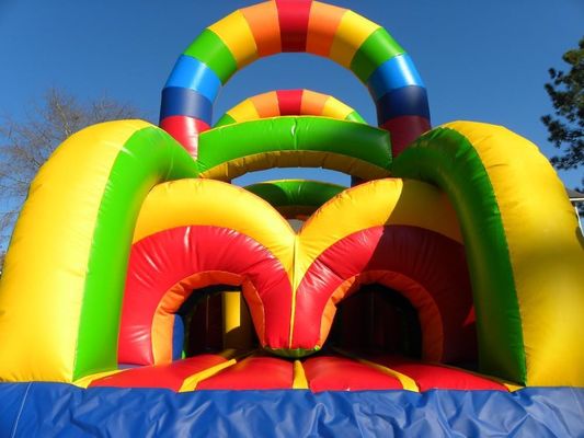 KR-OBS-904-2 Outdoor-Spielplatz aufblasbare Sturmkurs Herausforderung mit spannendem Regenbogen