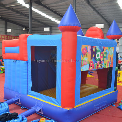 0.55mm PVC Vinyl Tarpaulin aufblasbar Mario Bounce House Combo Schloss Rutsche mit Blaser