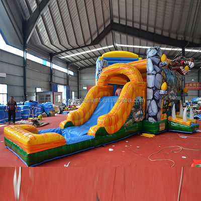 Funktionen PORTABLE aufblasbare Dschungel Dino Bouncer House mit Rutsche und Unisex-Design