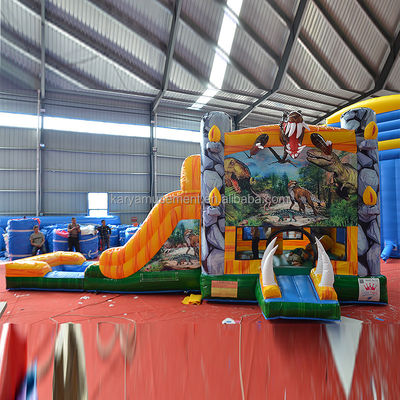 Funktionen PORTABLE aufblasbare Dschungel Dino Bouncer House mit Rutsche und Unisex-Design