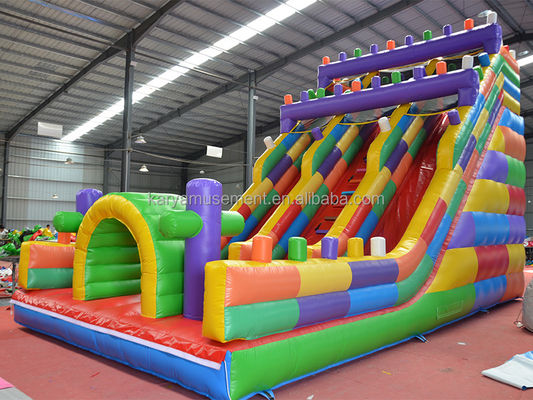 19 Fuß breite 2-spurige aufblasbare Gebäudesteile Nasse und Trockene Rutsche für Kinder Park Party Outdoor