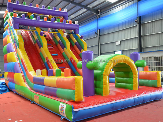 19 Fuß breite 2-spurige aufblasbare Gebäudesteile Nasse und Trockene Rutsche für Kinder Park Party Outdoor