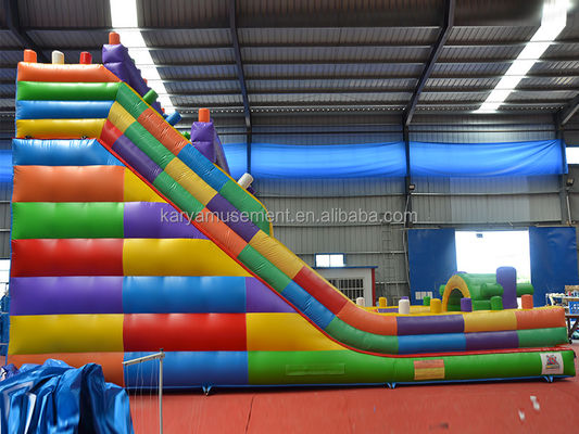 19 Fuß breite 2-spurige aufblasbare Gebäudesteile Nasse und Trockene Rutsche für Kinder Park Party Outdoor