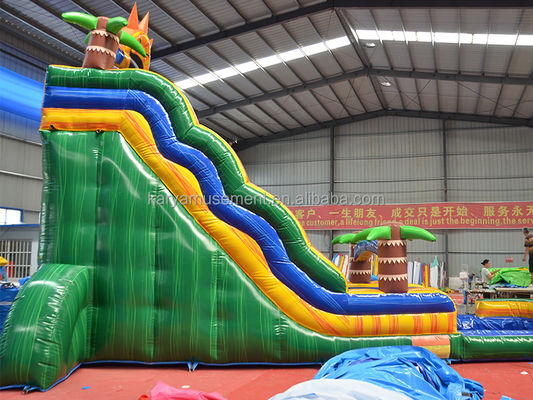 32ft Jumbo Palm Baum aufblasbare Sonne Wasserrutsche mit Kindern Spielpool und Sprungrutsche