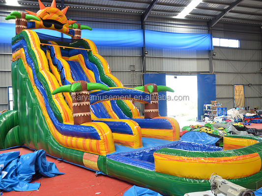 32ft Jumbo Palm Baum aufblasbare Sonne Wasserrutsche mit Kindern Spielpool und Sprungrutsche