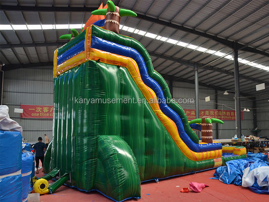 32ft Jumbo Palm Baum aufblasbare Sonne Wasserrutsche mit Kindern Spielpool und Sprungrutsche