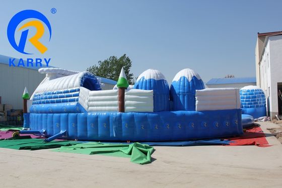 Genießen Sie den Spaß im Innenwasser mit einer aufblasbaren Wasserrutsche für 5-10 Passagiere und einem großen runden Pool