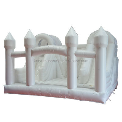 Indoor-Slide Kleinkind Weiß-Sprunghaus für Party Hochzeit aufblasbare Sprungburg Combo