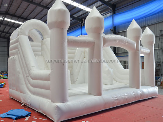 Indoor-Slide Kleinkind Weiß-Sprunghaus für Party Hochzeit aufblasbare Sprungburg Combo