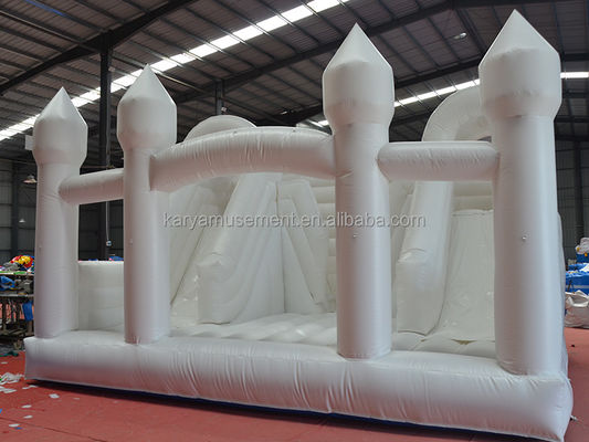 Indoor-Slide Kleinkind Weiß-Sprunghaus für Party Hochzeit aufblasbare Sprungburg Combo