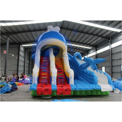 CE-Bläser und Reparaturzubehör mit aufblasbarem Wasserpark mit Hai-Rutsche