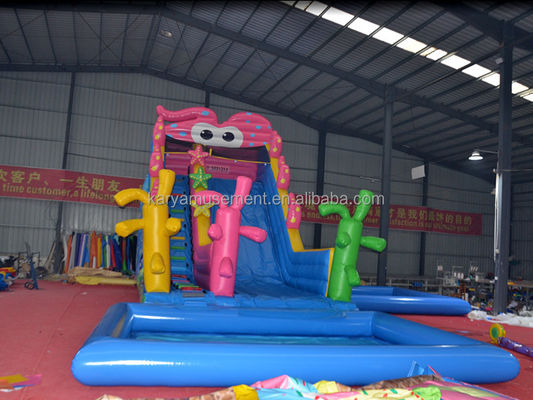 Hinterhof Kinder Party Trampolin aufblasbar niedlicher Oktopus Wasserrutsche und Kinder-Spielpool