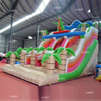 Familie Party Unterhaltungsgeräte Digitaldruck Dinosaurier-Rutsche Schloss aufblasbar