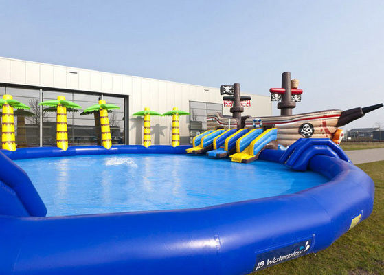 Benutzerdefinierte Farbwasserrutsche aufblasbare Pool für Piratenschiff aufblasbare Wasserpark