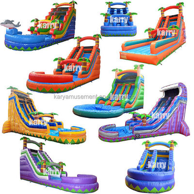 Aufblasbare Wasserpalmen-Rutsche mit Kindern Spielen Pool Springen Springen Wasserrutschen PVC besser