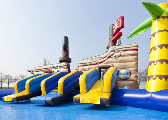 Benutzerdefinierte Farbwasserrutsche aufblasbare Pool für Piratenschiff aufblasbare Wasserpark