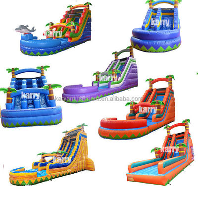 Aufblasbare Wasserpalmen-Rutsche mit Kindern Spielen Pool Springen Springen Wasserrutschen PVC besser