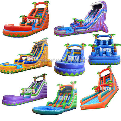 Aufblasbare Wasserpalmen-Rutsche mit Kindern Spielen Pool Springen Springen Wasserrutschen PVC besser