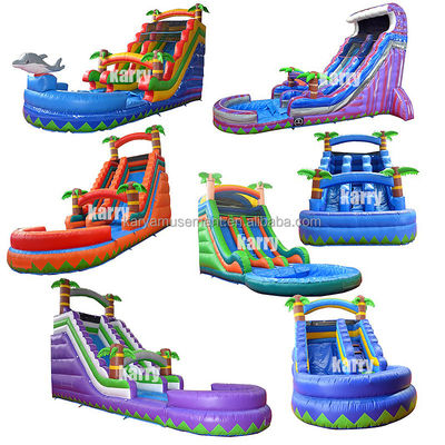 Aufblasbare Wasserpalmen-Rutsche mit Kindern Spielen Pool Springen Springen Wasserrutschen PVC besser