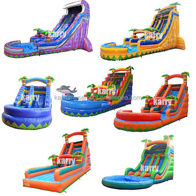Aufblasbare Wasserpalmen-Rutsche mit Kindern Spielen Pool Springen Springen Wasserrutschen PVC besser