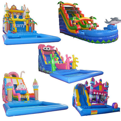 Süßigkeiten Themen aufblasbare Wasserrutsche mit Kinderspielpool und maximale Kapazität 100-500kg