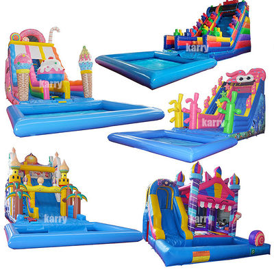 Süßigkeiten Themen aufblasbare Wasserrutsche mit Kinderspielpool und maximale Kapazität 100-500kg