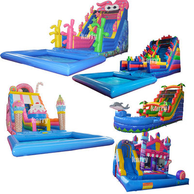 Süßigkeiten Themen aufblasbare Wasserrutsche mit Kinderspielpool und maximale Kapazität 100-500kg