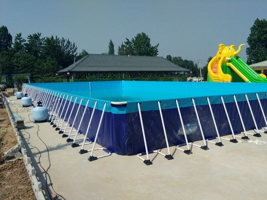 Rechteckiger geistiger Rahmen Schwimmbad mit Digitaldruck Logo 0,9mm PVC Material