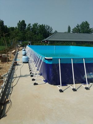 Rechteckiger geistiger Rahmen Schwimmbad mit Digitaldruck Logo 0,9mm PVC Material