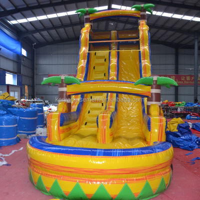 angepasste Farbbescheinigung CE/EN71/EN14960 Aufblasbare Wassersprungrutsche mit Pool