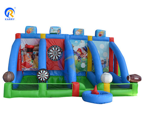Interaktive Schießsportspiele Arena PVC Outdoor Aufblasbare Karneval 4 in 1 Ball Spiele
