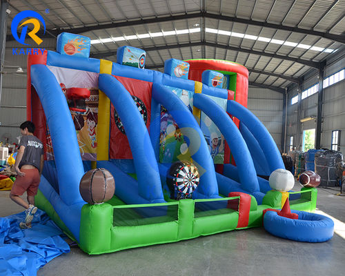 Interaktive Schießsportspiele Arena PVC Outdoor Aufblasbare Karneval 4 in 1 Ball Spiele