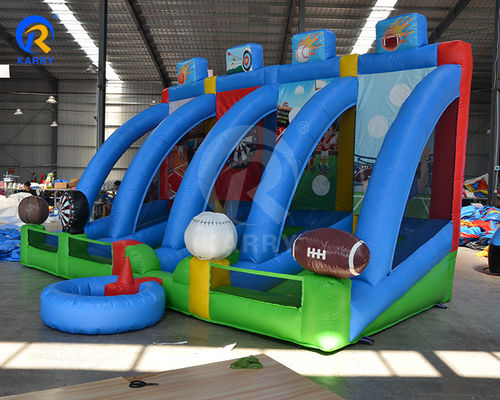 Interaktive Schießsportspiele Arena PVC Outdoor Aufblasbare Karneval 4 in 1 Ball Spiele