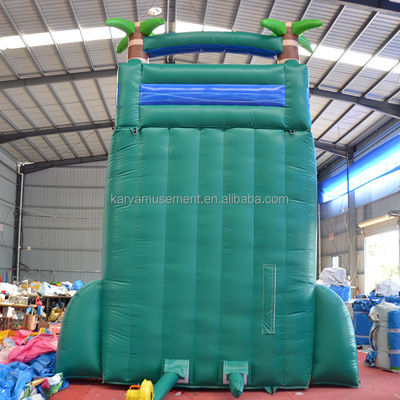 29ft tropischer Sprung Wasserrutsche Pool Gewerblicher Hinterhof Große Palm Wasserrutsche mit Pool
