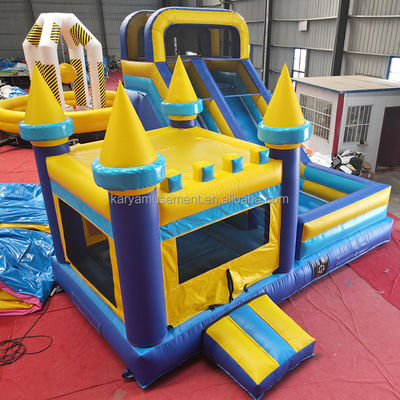 Anpassung akzeptierte PVC Vinyl Tarpaulin aufblasbare Hüpfburg mit Pool und Rutsche
