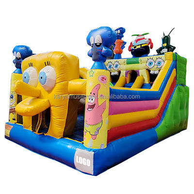 Benutzerdefinierte Farbe aufblasbare SpongeBob Park Thema Sprungburg für Erwachsene Spaß Stadt Party