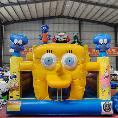 Benutzerdefinierte Farbe aufblasbare SpongeBob Park Thema Sprungburg für Erwachsene Spaß Stadt Party