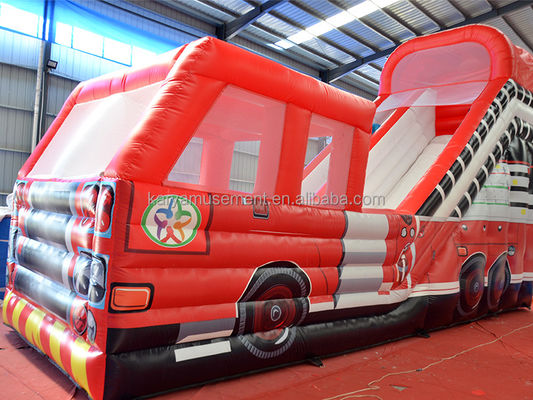 Digitales Drucken Populär Red Fire Truck Trocken- oder Nassslide für Kinder und Erwachsene