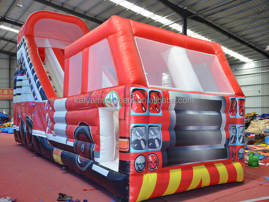 Digitales Drucken Populär Red Fire Truck Trocken- oder Nassslide für Kinder und Erwachsene