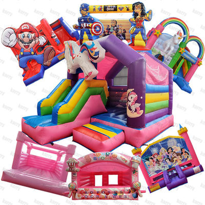 Aufblasbare rosa sprunghafte sprunghafte Aussteiger Burg für Kinder Kleinkinder Spiele Combo-Slide