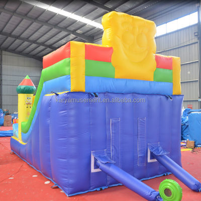 Commercial aufblasbare Rutsche und Rutsche für Kinder ziemlich gut PVC Sponge-Bob SquarePants Rutsche