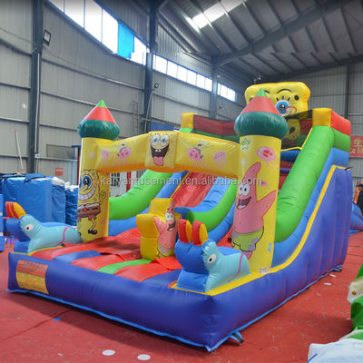 Commercial aufblasbare Rutsche und Rutsche für Kinder ziemlich gut PVC Sponge-Bob SquarePants Rutsche