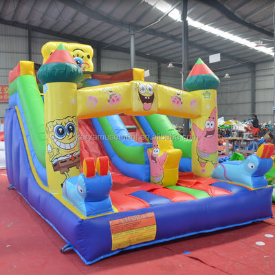 Commercial aufblasbare Rutsche und Rutsche für Kinder ziemlich gut PVC Sponge-Bob SquarePants Rutsche