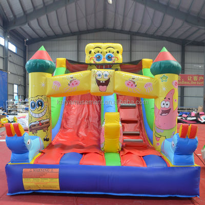 Commercial aufblasbare Rutsche und Rutsche für Kinder ziemlich gut PVC Sponge-Bob SquarePants Rutsche